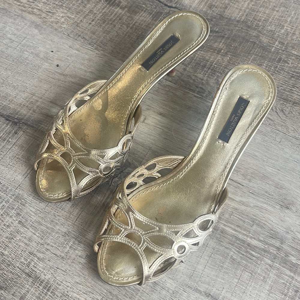 Louis Vuitton Gold Sandals